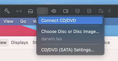 Connect the darwin.iso file